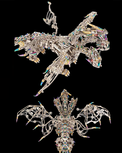 Tablefunny metal assembly three-headed dragon model kit. Intricate mechanical design, perfect for desktop display. A unique tablefunny collectible for puzzle enthusiasts and fantasy fans