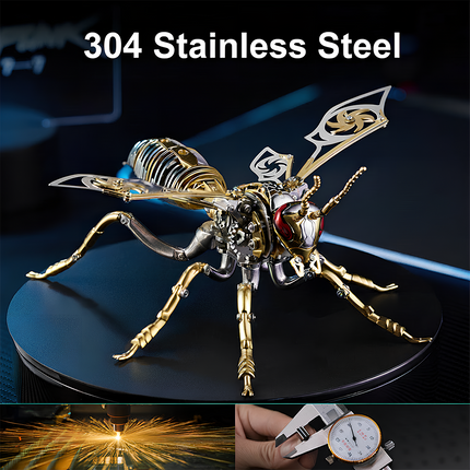 The use of 304 stainless steel ensures durability, corrosion resistance, and a premium metallic texture, making the golden and silver components retain their luster long-term.The finished product, with its intricate mechanical details, lifelike pose, and blend of gold and silver tones, serves as a striking decorative piece and collectible, ideal for enthusiasts of mechanical art, steampunk design, and high-quality craftsmanship.
