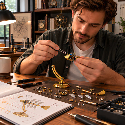 Tablefunny 3D Metal Mechanical Fish Skeleton Model Kit-Steampunk DIY Metal Assembly Puzzle for Adults