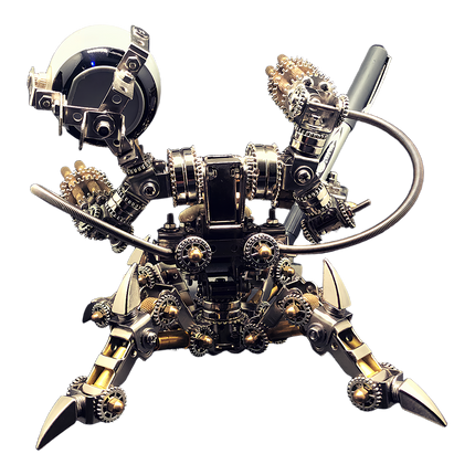 Tablefunny DIY Metal Assembly features articulated gear joints, metal claws, and a creative pen holder design for futuristic desk decoration