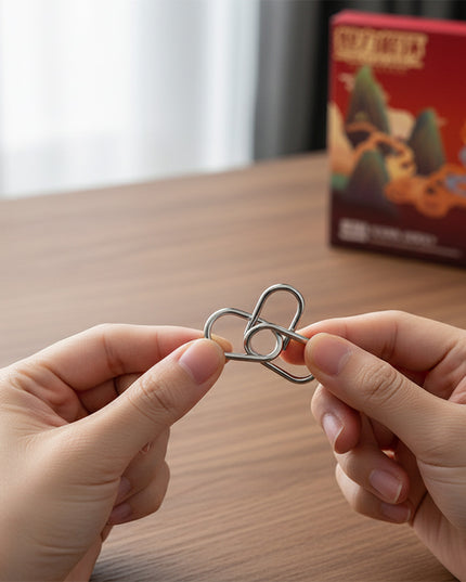 Tablefunny Challenge Your Mind! 40-in-1 Metal Puzzle Disentanglement Game Set - Classic Brain Teaser