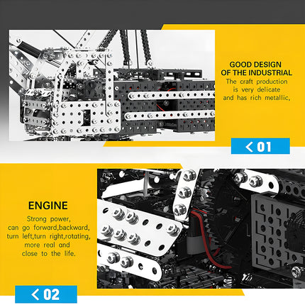 Engineering highlight banner of 3D puzzle metal kits featuring delicate industrial aesthetics and powerful operational engine capabilities.