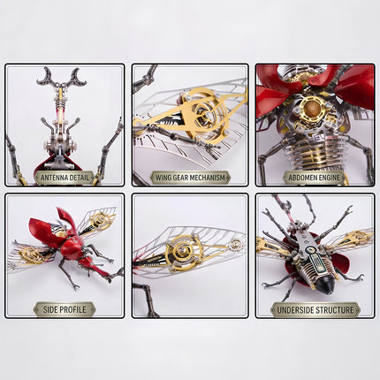 Tablefunny Steampunk Rhinoceros Beetle -  DIY Mechanical Insect Model & Interactive Desktop Decor