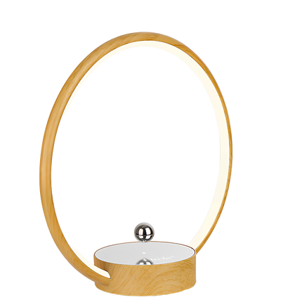 Modern wood grain desk lamp with magnetic levitation, perfect for adding a touch of elegance and technology to your space