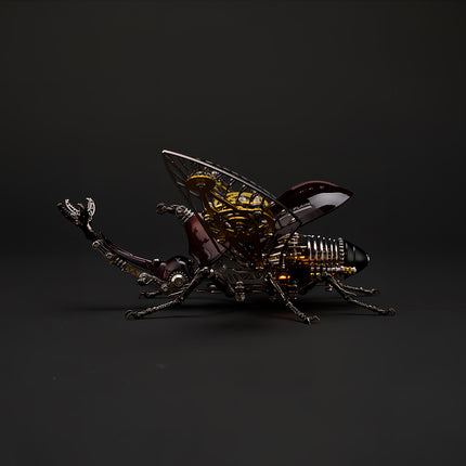 Tablefunny Steampunk Rhinoceros Beetle -  DIY Mechanical Insect Model & Interactive Desktop Decor