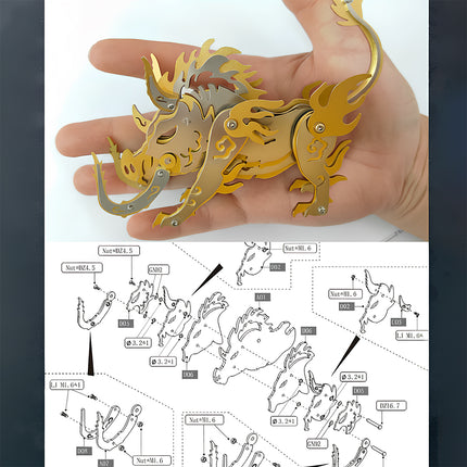 Tablefunny Dang Kang Metal Puzzle Model - Exquisite Stainless Steel Aluminum Alloy DIY Puzzle Toy