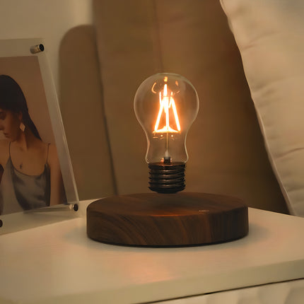 Maglev light bulb lamp creates a warm and cozy atmosphere on the nightstand