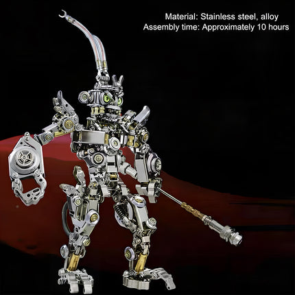  Stainless steel and alloy robot model kit, estimated 10 hours assembly time, designed for advanced builders.