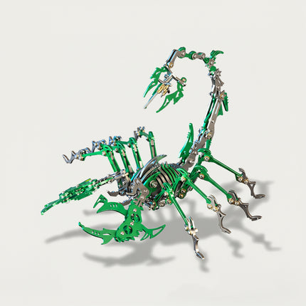 Mechanical Green Scorpion 3D puzzle Metal Kits - Embark on fun and challenging DIY assembly with vibrant metallic-green details, a fierce and futuristic-mecha premium metal model ideal for energetic hobby space decor, dynamic display, and a bold focal point for your funny table that blends arachnid ferocity with mechanical ingenuity