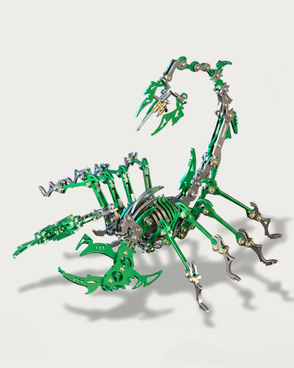 Mechanical Green Scorpion 3D puzzle Metal Kits - Embark on fun and challenging DIY assembly with vibrant metallic-green details, a fierce and futuristic-mecha premium metal model ideal for energetic hobby space decor, dynamic display, and a bold focal point for your funny table that blends arachnid ferocity with mechanical ingenuity