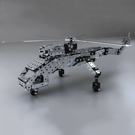 Tablefunny Metal Assembly Combat Helicopter Model - STEM Educational Aircraft Toy 632PCS