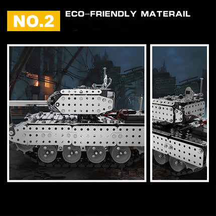 Tablefunny 3D Metal DIY RC Tank Model Kit – 2.4GHz Remote Control Military Heavy Tank Mechanical Assembly Set (952 PCS)