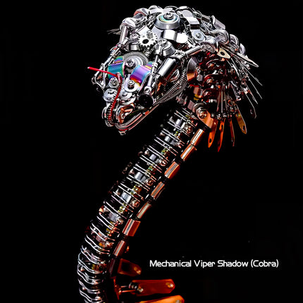 Mechanical Viper Shadow (Cobra)" metal model kit, a steampunk-inspired snake figure with intricate details on a black background.