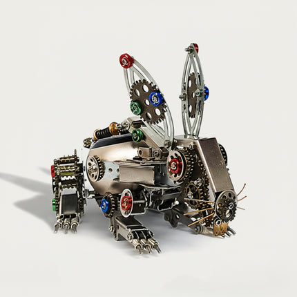 Steampunk Mechanical Rabbit 3D-Puzzle-Metallbausatz mit Lautsprecher-Edition – Erleben Sie eine reizvolle Herausforderung beim Zusammenbau mit farbenfrohen Getriebedetails. Dieses hochwertige Metallmodell ist ein einzigartiges Steampunk-Sammlerstück für eine originelle Wohnraumdekoration, interaktives Spielen und weit mehr als nur eine Schreibtischverzierung.