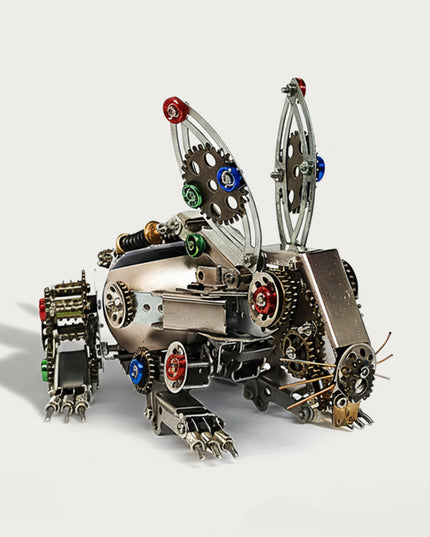 Steampunk Mechanical Rabbit 3D-Puzzle-Metallbausatz mit Lautsprecher-Edition – Erleben Sie eine reizvolle Herausforderung beim Zusammenbau mit farbenfrohen Getriebedetails. Dieses hochwertige Metallmodell ist ein einzigartiges Steampunk-Sammlerstück für eine originelle Wohnraumdekoration, interaktives Spielen und weit mehr als nur eine Schreibtischverzierung.