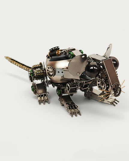 Steampunk Mechanical Mouse 3D puzzle Metal Kits - Enjoy fun and challenging DIY assembly with intricate gears, a high-quality metal model for playful interaction, quirky funny table decoration, and unique steampunk collection
