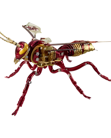Table Funny Steampunk Mechanical Wasp 3D Metal Puzzle Kit (Crimson & Gold Edition) - A bold project for mechanics, steampunk devotees, and bold design enthusiasts, this creation from Table Funny presents a mechanical wasp with metallic components, intricate gear-driven mechanisms, and futuristic-vintage styling in a striking crimson and gold finish. It’s a desk-centerpiece-worthy Table Funny signature piece that blends dramatic flair and industrial craftsmanship.