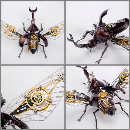 Tablefunny Steampunk Rhinoceros Beetle -  DIY Mechanical Insect Model & Interactive Desktop Decor