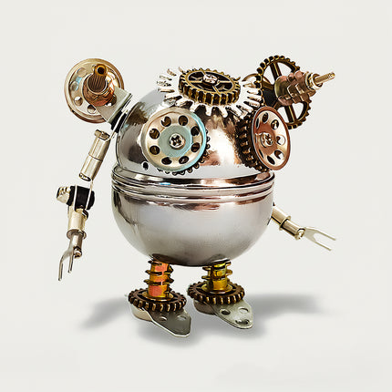 DIY Metal Kits 3D Puzzle Steampunk Robot Figure for table funny home decor. Unique metal model art for hobbyists and collectors