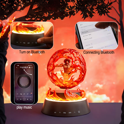 Connect your smartphone via Bluetooth to play music on the magnetic levitation flame globe speaker