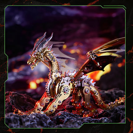 Tablefunny Mechanical Dragon DIY 3D Metal Model Kit- Adult Hobby Assembly Puzzle