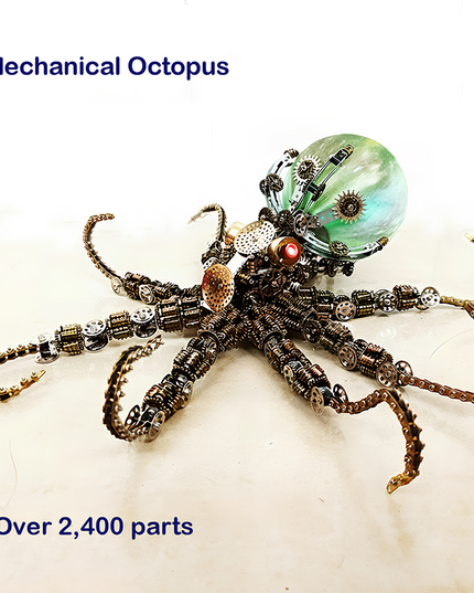 his Mechanical Octopus 3D puzzle Metal Kit is composed of over 2,400 parts, crafted into a steampunk octopus shape with metal gears and a glass-like head. The assembly process is highly challenging, requiring precise alignment and patience. The finished product is a stunning focal point for your funny table, blending marine creature aesthetics with mechanical art. It’s a must-have for steampunk lovers and puzzle enthusiasts.