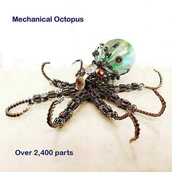 his Mechanical Octopus 3D puzzle Metal Kit is composed of over 2,400 parts, crafted into a steampunk octopus shape with metal gears and a glass-like head. The assembly process is highly challenging, requiring precise alignment and patience. The finished product is a stunning focal point for your funny table, blending marine creature aesthetics with mechanical art. It’s a must-have for steampunk lovers and puzzle enthusiasts.