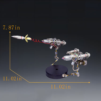 Tablefunny Steampunk Mechanical Rabbit & Missile Base -3D Metal Puzzle Kits