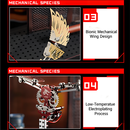 This is a material and core component specification diagram for a mechanical model. Such designs demonstrate the model's professionalism in material selection and power systems, ensuring product quality while delivering an accurate mechanical linkage experience for users.