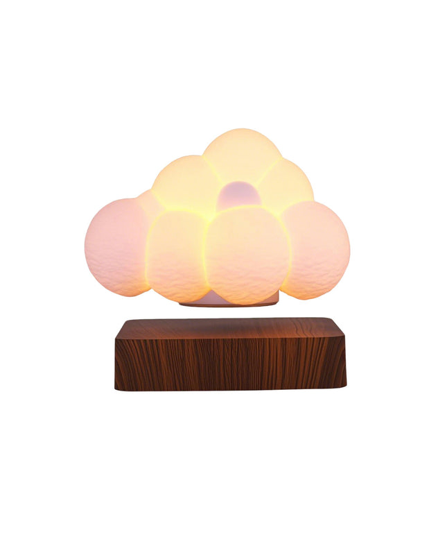 Tablefunny Levitating Cloud Decor - Magnetic Floating Ornament with Wooden Base for Desk & Home Decor