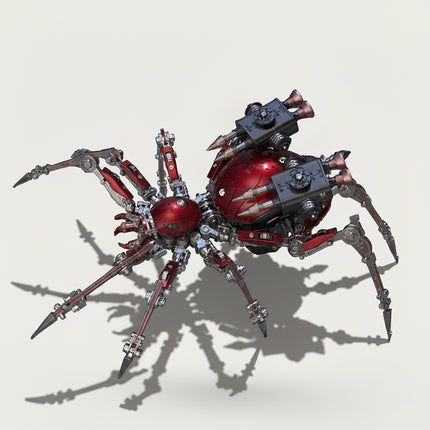 Mechanical Spider 3D Puzzle Metal Kit - A formidable fun toy for mechanics and sci-fi enthusiasts, this DIY-assembled tabletop powerhouse features a bold, red mechanical spider design with intricate weapon-like details. It challenges you to construct a piece of might with precision. Beyond being a visually striking desktop ornament, it embodies a fusion of steampunk and futuristic warfare aesthetics, appealing to those who admire mechanical engineering and avant-garde design. 