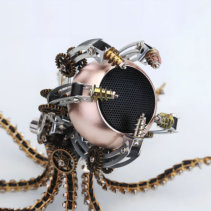  Intricate DIY metal kits craftsmanship on a mechanical octopus metal model, perfect as a creative 3D puzzle gift and funny table accessory.