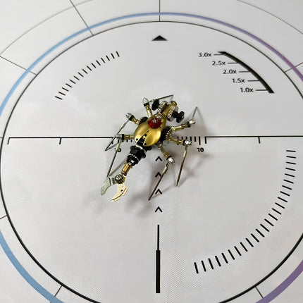  Steampunk beetle mech metal model kit from a slight angle, showcasing a unique 3D puzzle design for mechanical steampunk fans.