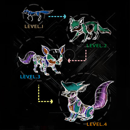 Tablefunny Metal Fox Assembly Model, DIY Metal Kit 339PCS