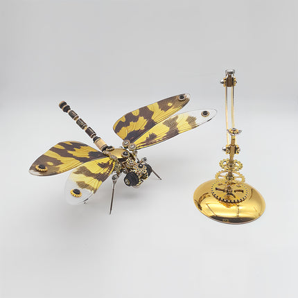 Funny Table Craft Decor - 3D Puzzle Metal Kits DIY Steampunk Dragonfly Metal Model: Experience Rewarding Assembly & Create a Unique Metal Model for Your Desk