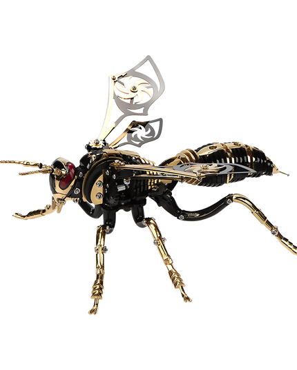 Table Funny Steampunk Mechanical Wasp 3D Metal Puzzle Kit (Black & Gold Edition) - A chic project for mechanics, steampunk aficionados, and luxury design connoisseurs, this creation from Table Funny presents a mechanical wasp with metallic components, intricate gear-driven mechanisms, and futuristic-vintage styling in a sophisticated black and gold finish. It’s a desk-centerpiece-worthy Table Funny signature piece that fuses elegance and industrial charm.