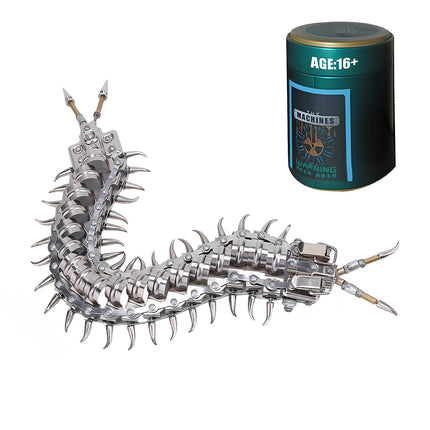 Tablefunny mechanical centipede metal model with packaging, a challenging DIY 3D puzzle for ages 16+ and creative funny table decor from our metal kits.
