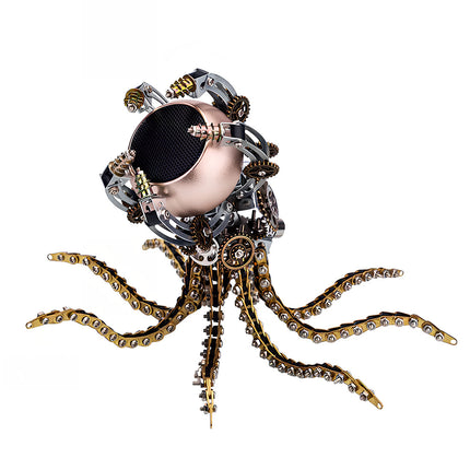 Steampunk mechanical octopus metal model with a spherical head, a unique funny table gadget and challenging DIY 3D puzzle from Tablefunny metal kits.