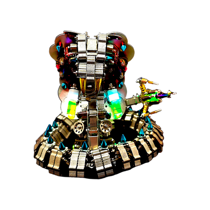 Steampunk Mechanical Cobra 3D Puzzle Metal Kit (Close-Up Detail Design) - A captivating fun toy for mechanics and art lovers, this DIY-assembled piece showcases a mechanical cobra with vibrant glowing components, intricate metallic scales, and colorful gear details in close-up. It embodies "a fusion of mechanical precision and artistic flamboyance", challenging you to craft a visually striking piece of artistry with precision.