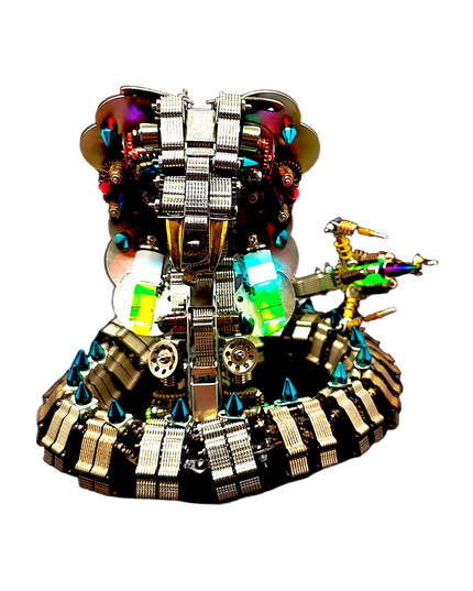 Steampunk Mechanical Cobra 3D Puzzle Metal Kit (Close-Up Detail Design) - A captivating fun toy for mechanics and art lovers, this DIY-assembled piece showcases a mechanical cobra with vibrant glowing components, intricate metallic scales, and colorful gear details in close-up. It embodies "a fusion of mechanical precision and artistic flamboyance", challenging you to craft a visually striking piece of artistry with precision.