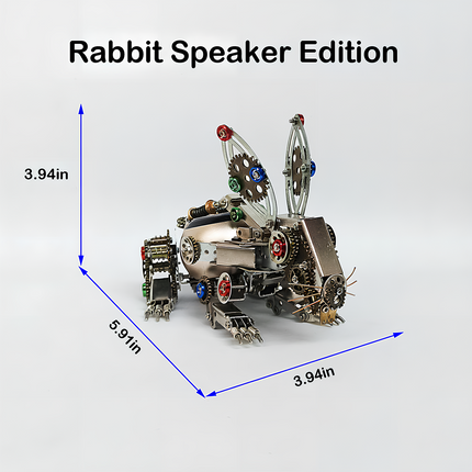 Steampunk Mechanical Rabbit 3D Puzzle Metal Kit (Speaker Edition) by Table Funny - An innovative DIY project for mechanics and tech-art enthusiasts, this self-assembled creation presents a mechanical rabbit with metallic components, colorful gear-driven mechanisms, and a speaker-integrated design. It’s a desk-worthy Table Funny signature piece that blends engineering precision, artistic creativity, and functional design, ideal for those seeking a unique, multi-functional build and a distinctive display.