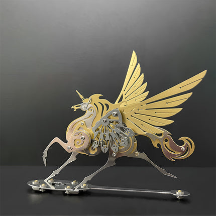 Regal Gold Pegasus 3D Puzzle Metal Model - Hand-Assembled DIY Metal Kits as Stunning Funny Table Centerpiece for Luxe Spaces