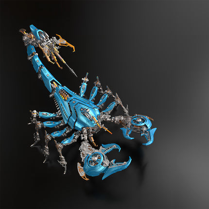 Sleek Mecha Cyan Scorpion 3D Puzzle Metal Model - Hand-Assembled DIY Metal Kits as Sharp Funny Table Statement Piece for Mecha Enthusiasts