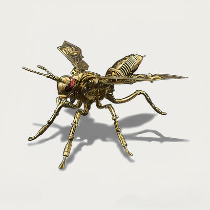Elegant 3D metal puzzle of a mechanical wasp, a premium metal model kit for enthusiasts.