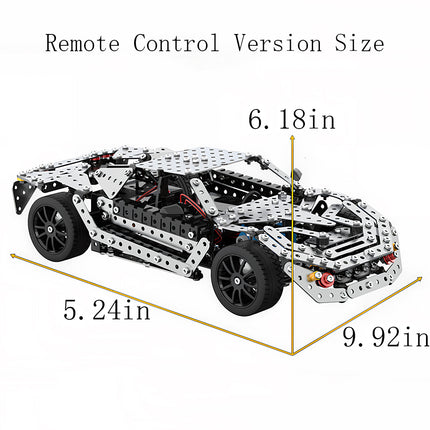 Tablefunny DIY 3D Stainless Steel Metal Assembly Sports Car Toy – Mechanical Racing Model & RC Vehicle Building Kit for Adults & Teens