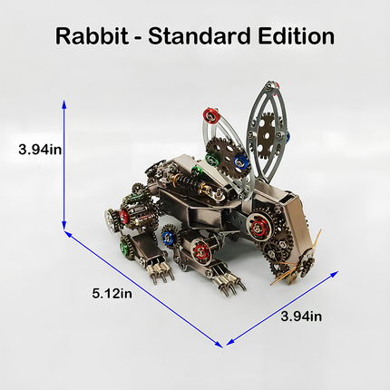 Steampunk Mechanical Rabbit 3D Puzzle Metal Kit (Standard Edition) by Table Funny - A classic DIY project for mechanics and steampunk lovers, this self-assembled creation presents a mechanical rabbit with metallic components, colorful gear-driven mechanisms, and vintage-inspired design. It’s a desk-worthy Table Funny signature piece that blends engineering precision with artistic creativity, ideal for those seeking a traditional build and a distinctive display.