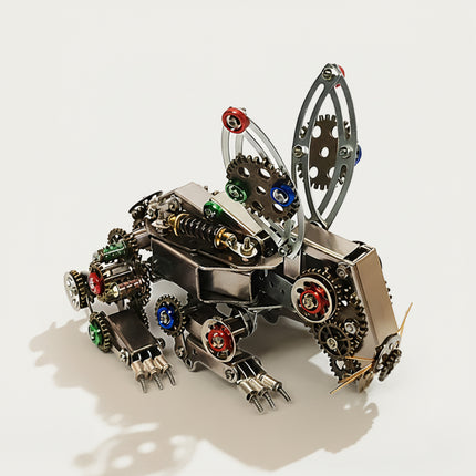 Steampunk Mechanical Rabbit Variant 3D puzzle Metal Kits - Delight in fun and challenging DIY assembly with intricate multi-colored gear mechanics, a whimsical yet industrial-chic premium metal model perfect for eclectic boutique decor, engaging play, and a rare steampunk collection beyond ordinary funny table uses