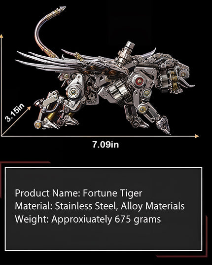 Tablefunny Fortune Tiger 3D Metal Puzzle Kit - Exquisite DIY Model, Creative Desktop Display