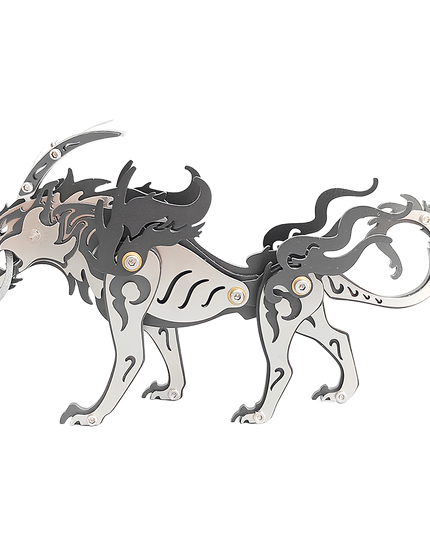 Tablefunny Siberian Wolf King DIY Metal Kit Model, Fun Desktop Display