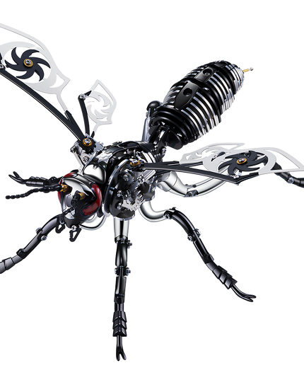 Table Funny Steampunk Mechanical Wasp 3D Metal Puzzle Kit (Black & Silver Edition) - A sleek project for mechanics, steampunk lovers, and minimalist design fans, this creation from Table Funny presents a mechanical wasp with metallic components, intricate gear-driven mechanisms, and futuristic-vintage styling in a sharp black and silver finish. It’s a desk-centerpiece-worthy Table Funny signature piece that balances modern edge and industrial artistry.
